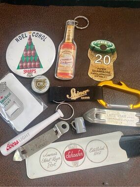 Vintage Barware Promotional Beer keychains, bottle openers, Miller, Lone Star